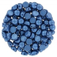 Czech 2-hole Cabochon kralen 6mm Alabaster Metallic Sea Blue